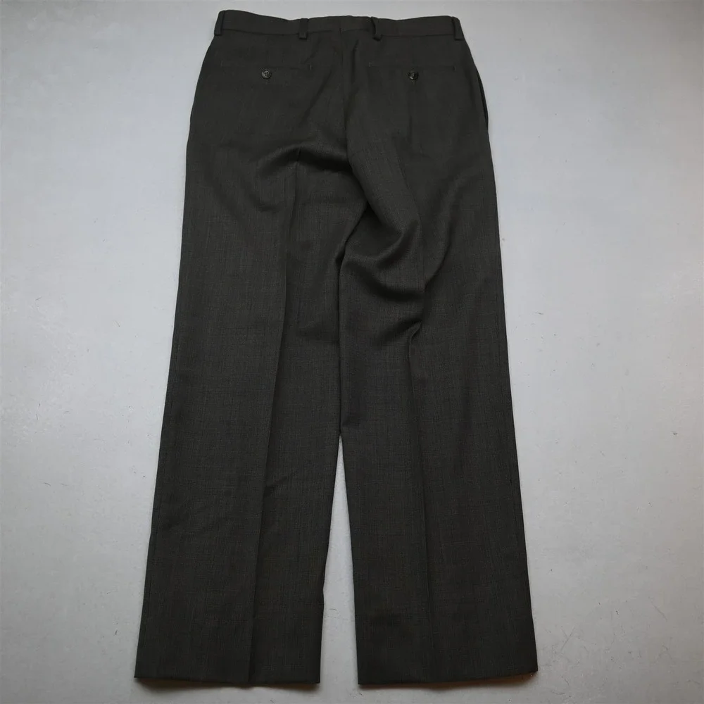Joseph Abboud 36S 30x30 Brown Sharkskin 100% Wool Mens Jacket Pants Suit_12
